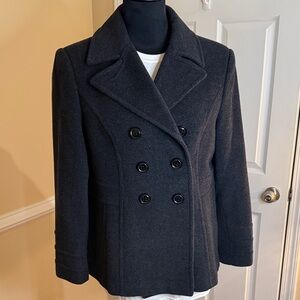 Women's Dark Gray Double-Breasted Coat